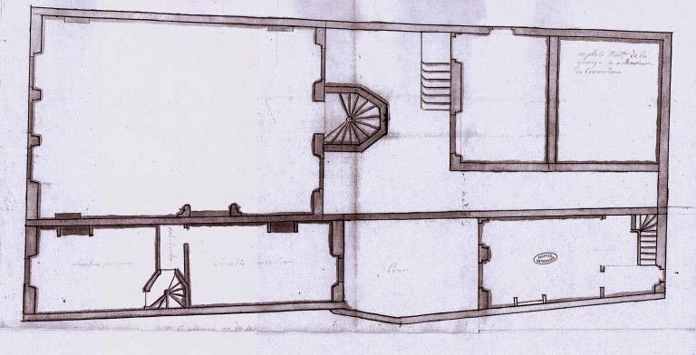 Plan de l'hôtel de ville durant la Révolution.