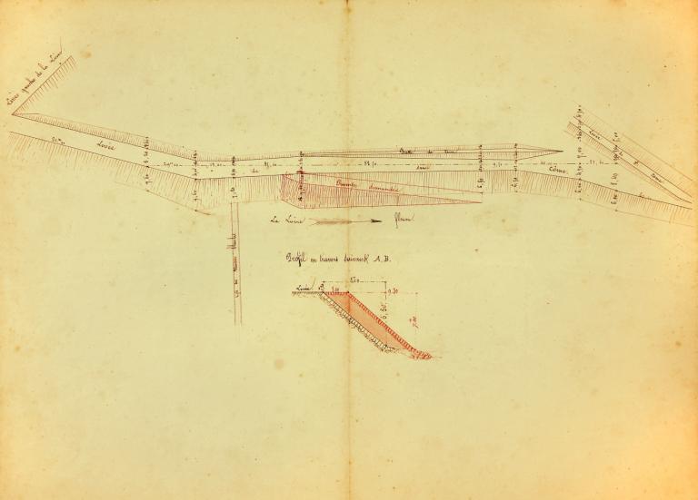 Projet de construire un nouveau pont sur le bras méridional de la Loire à Amboise, 1869-1870. (archives municipales d'Amboise, O 209).