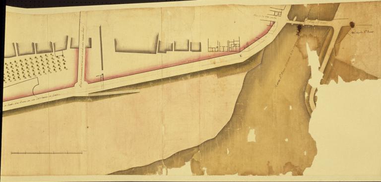 Projet d'établir un nouveau pont sur le bras méridional de la Loire à Amboise,1869-1870. (archives municipales d'Amboise, O 209).