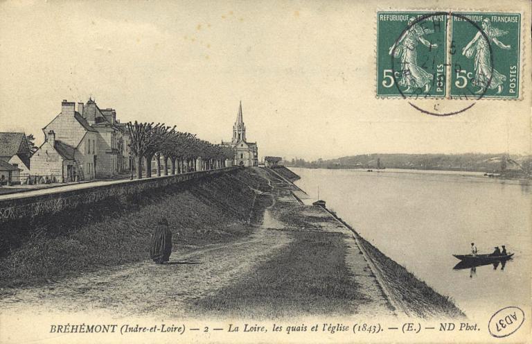 La rivière de la Cisse, vue prise vers l'aval depuis le pont de la Cisse. Cet espace était utilisé comme refuge par les bateaux de Loire.