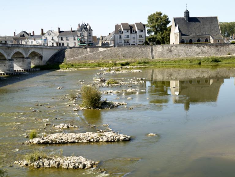 Plan de la rive droite de la Loire, milieu XIXe siècle, détail sur la cale de Vauvert. (archives départementales du Loiret, 12 Fi 7-28).