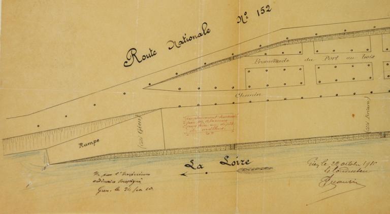 Plan du port au Bois en 1910.  (archives départementales du Loiret, Liasse 30872).
