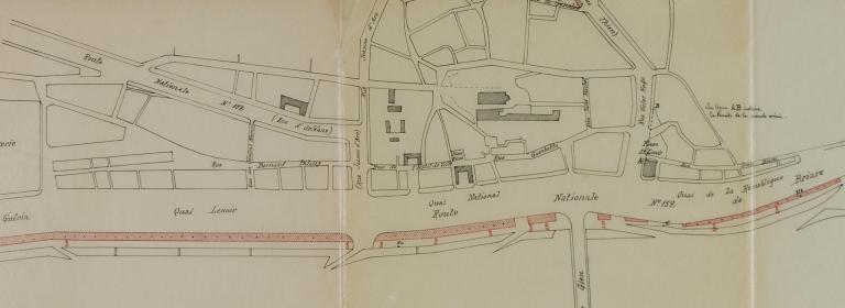 Plan d'ensemble du quai en 1894.  (archives départementales du Loiret, Liasse 30 872).