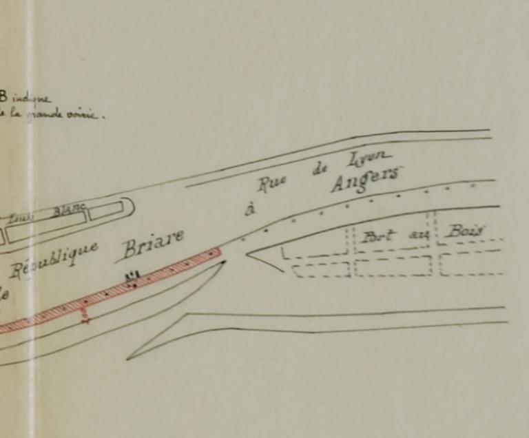Plan du port au Bois en 1894.  (archives départementales du Loiret, Liasse 30 872).