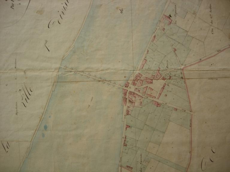 Extrait du cadastre napoléonien, section F, 1827. (archives départementales du Loiret, 3 P 155 A).