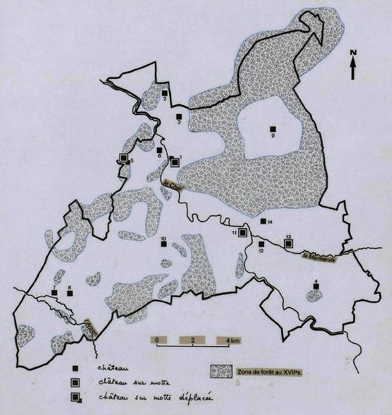 Carte de l'expansion du bourg depuis 1769, partie est.