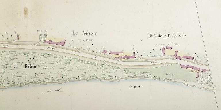 Extrait du cadastre napoléonien de 1809. (archives départementales d'Indre-et-Loire, 3 P 2 003 002). ; Extrait du cadastre napoléonien de 1809. (archives départementales d'Indre-et-Loire, 3 P 2 003 002).