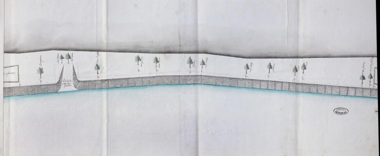 Plan du port de Tours depuis 1849 dressé par l'ingénieur Cormier, 12 décembre 1854. (archives départementales d'Indre-et-Loire, S 2040). ; Plan du port de Tours depuis 1849 dressé par l'ingénieur Cormier, 12 décembre 1854. (archives départementales d'Indre-et-Loire, S 2040).