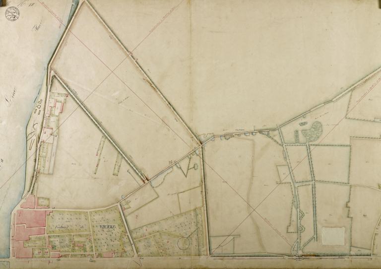 Carte de la Loire non datée (vers 1860) : détail sur le port de la Creusille. (archives départementales du Loiret, Carte Loire 41 : 12 Fi 7-26).