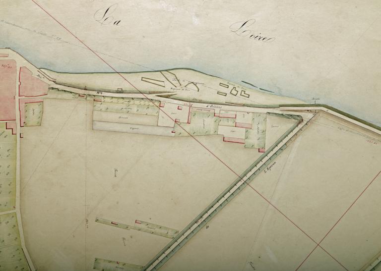 Carte de la Loire non datée (vers 1860) : détail sur le port de la Creusille. (archives départementales du Loiret, Carte Loire 41 : 12 Fi 7-26). ; Carte de la Loire non datée (vers 1860) : détail sur le port de la Creusille. (archives départementales du Loiret, Carte Loire 41 : 12 Fi 7-26).