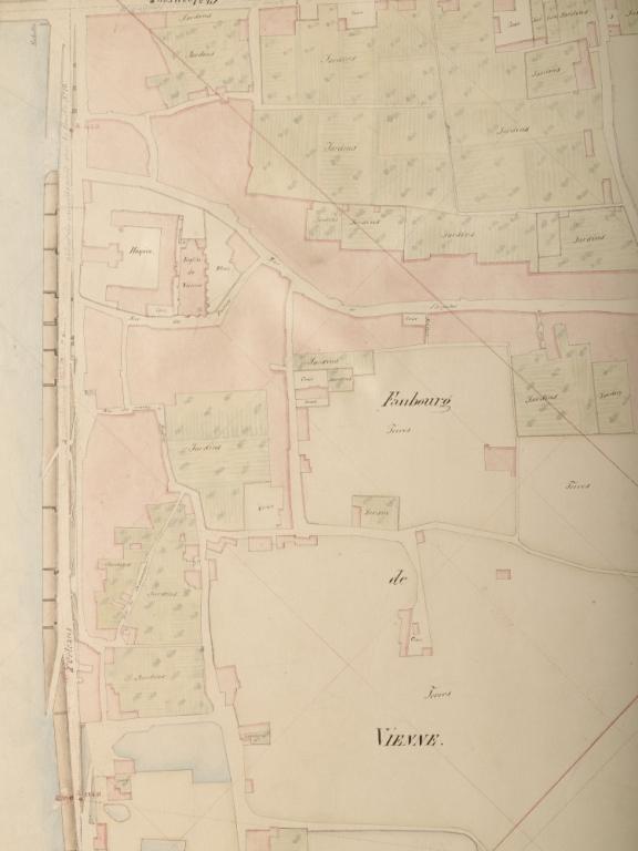 Carte de la Loire non datée (vers 1860) : détail sur Blois (rive gauche, aval du pont). (archives départementales du Loiret, Carte Loire 41 : 12 Fi 7-26).