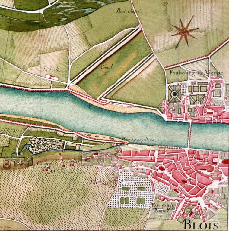 Extrait de l'Atlas de Trudaine, entre 1745 et 1780. (archives nationales, CP F 14 bis 8493, planche 9). ; Extrait de l'Atlas de Trudaine, entre 1745 et 1780. (archives nationales, CP F 14 bis 8493, planche 9).