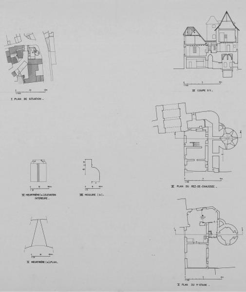 Plan de situation, plans, coupes et élévations.