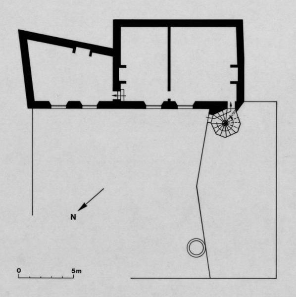 Plan du rez-de-chaussée (restitution d'après le plan de l'An VII).