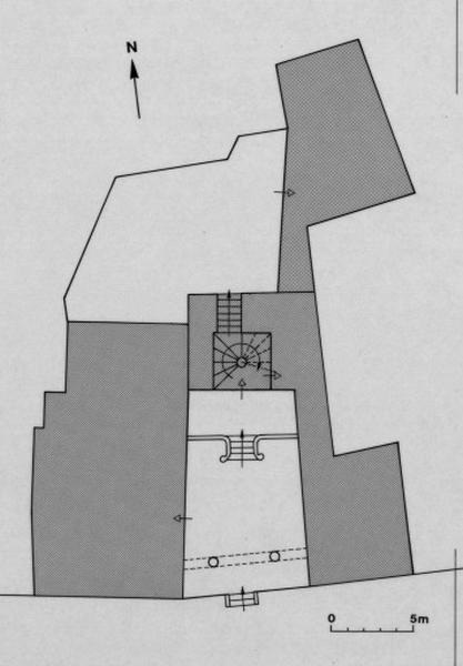 Croquis schématique des distributions de l'hôtel de Condé du règne de François 1er.