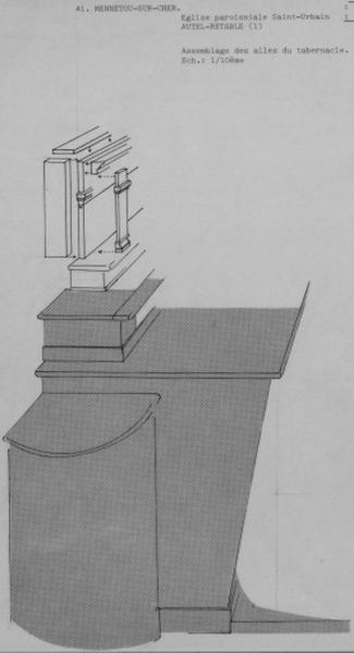 Assemblage des ailes du tabernacle de l'autel-retable.