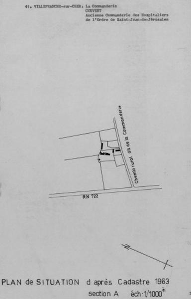 Plan de situation d'après le cadastre de 1963.