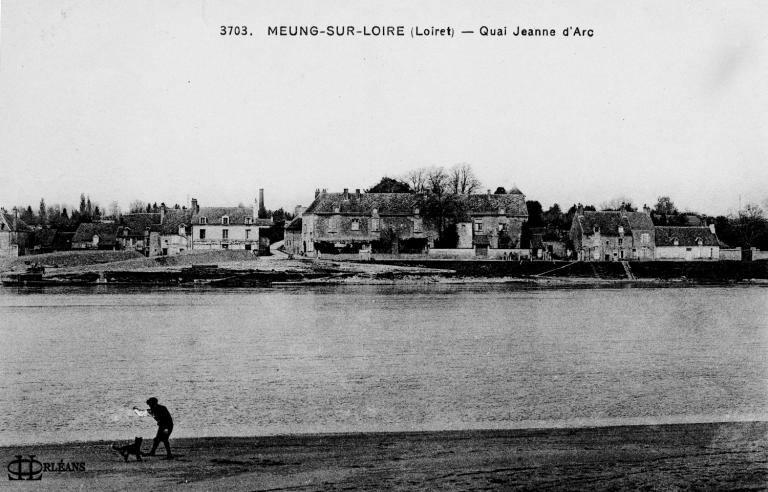 Vue d'ensemble prise de la rive gauche. Carte postale ancienne. (archives départementales du Loiret, Carte n° 3049). ; Vue d'ensemble prise de la rive gauche. Carte postale ancienne. (archives départementales du Loiret, Carte n° 3049).