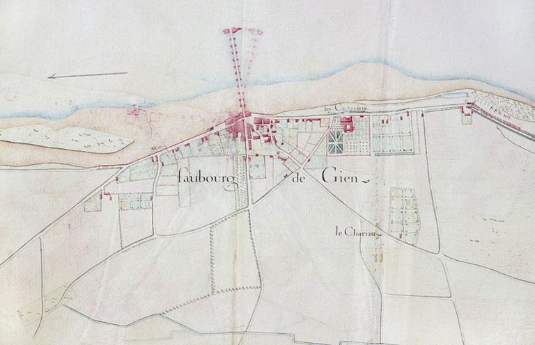 Carte de la Loire, rive gauche, non datée (XVIIIe siècle). (archives nationales, site de Paris, CP F 14 100 66/4, dossier 4, pièce 1).