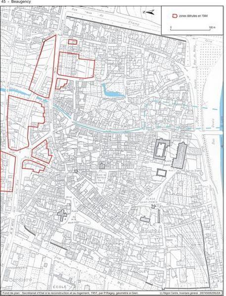 Localisation des zones détruites en 1944.