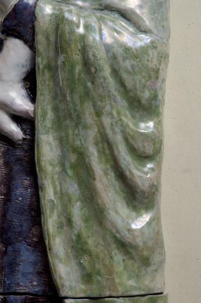 Détail du manteau de la Vierge.