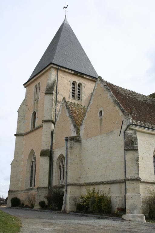 Bas-côté nord et tour-clocher, élévation nord.