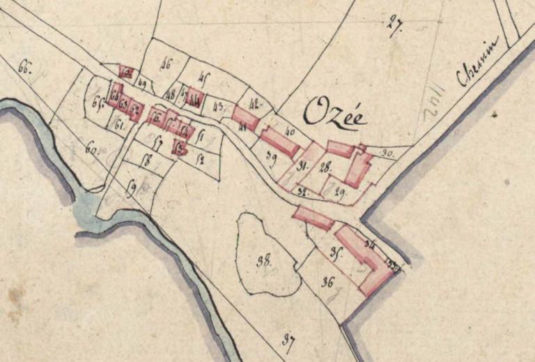 Extrait du cadastre de 1811, section B. (Archives départementales d'Eure-et-Loir, 3 P 4765).