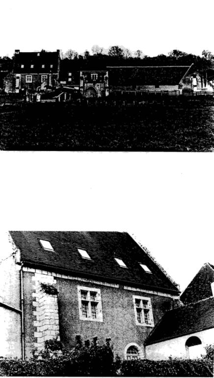 Vue d'ensemble depuis le nord-ouest et façade nord-ouest du logis manorial (cliché Gilles Provost, vers 1992). (Université François Rabelais, Tours).