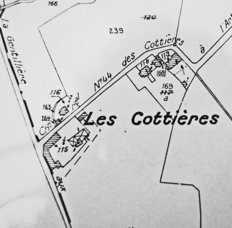 Extrait du cadastre de 1992, section B1. (Archives communales).