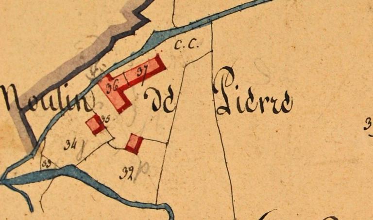 Extrait du cadastre de 1811, section C. (Archives départementales d'Eure-et-Loir, 3 P 3855 - 3865).