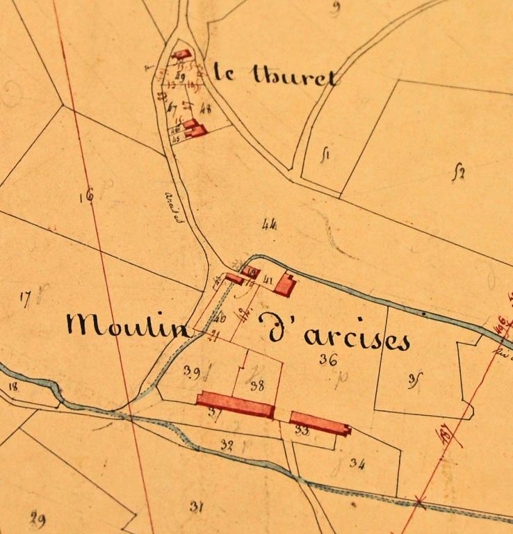 Extrait du cadastre de 1811, section A. (Archives départementales d'Eure-et-Loir, 3 P 3855 - 3865). ; Extrait du cadastre de 1811, section A. (Archives départementales d'Eure-et-Loir, 3 P 3855 - 3865).