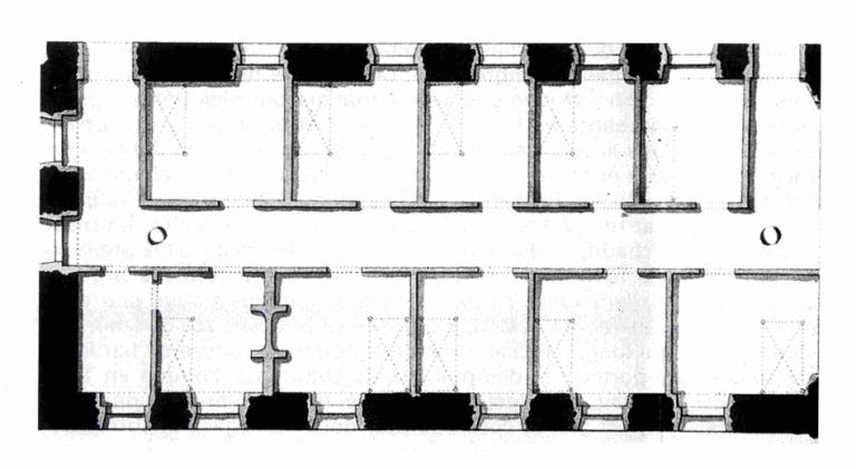 Plan des dortoirs projetés en 1785 par l'architecte Morin. (Archives nationales, G9 168, 20).