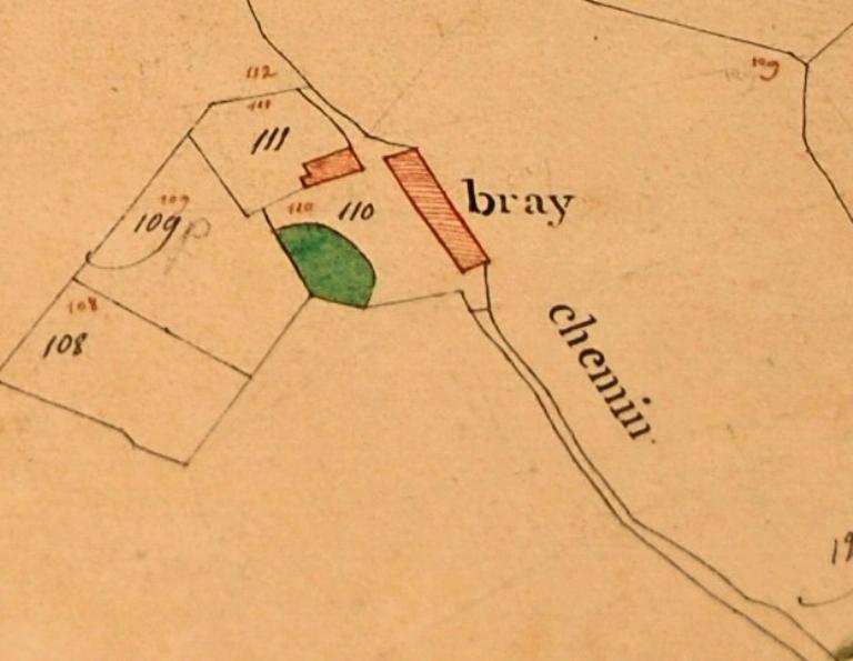 Extrait du cadastre de 1811, section C : Bray. (Archives départeentales d'Eure-et-Loir, 3 P 3889).
