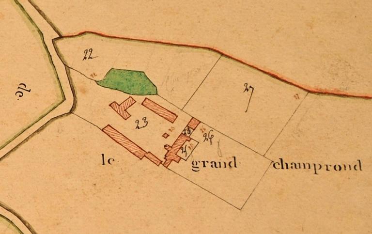 Extrait du cadastre de 1811, section C : Le Grand Champrond. (Archives départementales d'Eure-et-Loir, 3 P 3889).