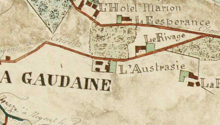 Extrait du plan de la commune réalisé en 1868. (Archives départementales d'Eure-et-Loir, 4 Fi 108).