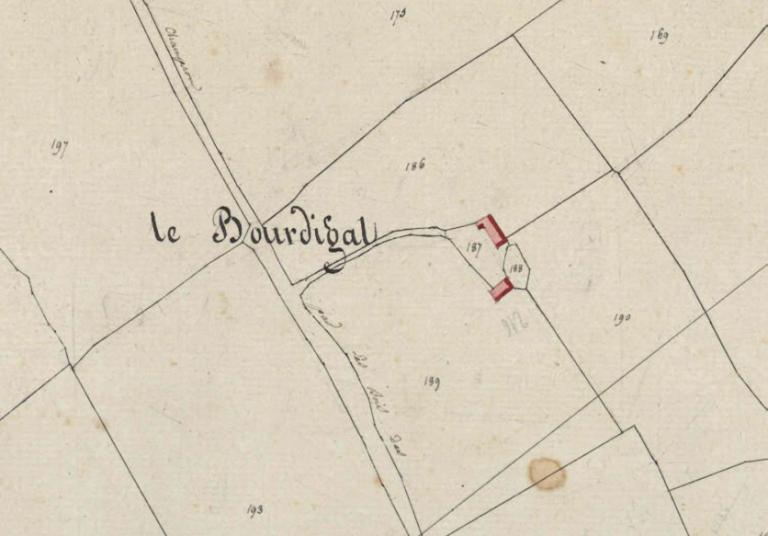 Extrait du cadastre de 1811, section E. (Archives départementales d'Eure-et-Loir, 3 P 4769). 