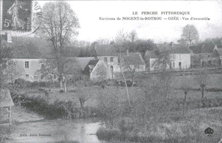 Vue générale du hameau depuis le sud-ouest (carte postale ancienne, vers 1900). (Archives départementales d'Eure-et-Loir).