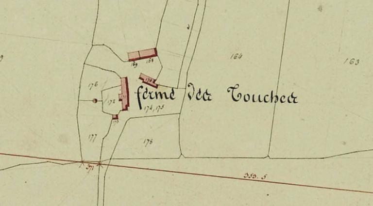 Extrait du cadastre de 1811, section D1. (Archives départementales d'Eure-et-Loir, 3 P 3855 - 3865).