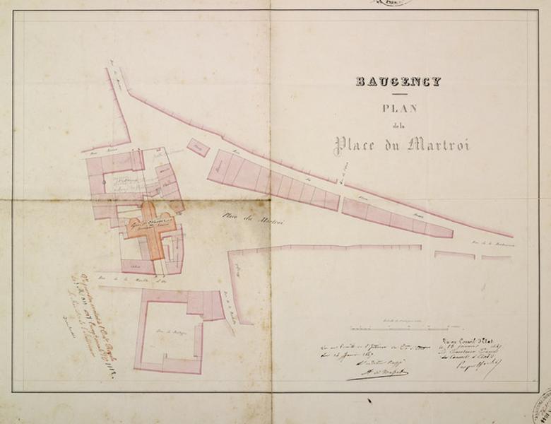 Plan de la place du Martroi, janvier 1847.