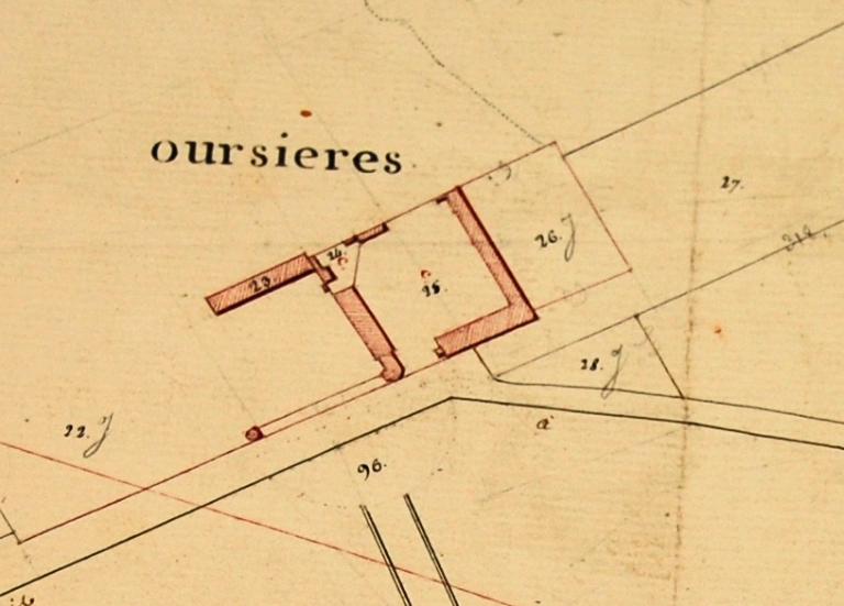 Extrait du plan cadastral de 1811, section H 1. (Archives départementales d'Eure-et-Loir, 3 P 3573). ; Extrait du plan cadastral de 1811, section H 1. (Archives départementales d'Eure-et-Loir, 3 P 3573).