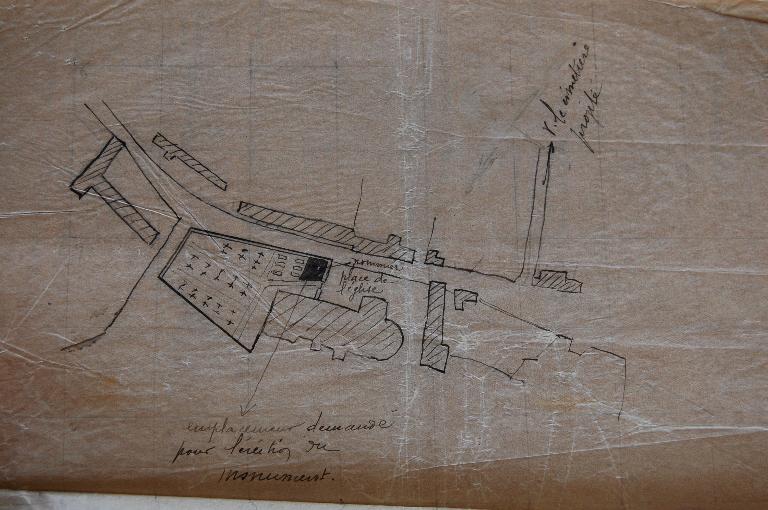 Plan de l'emplacement projeté. (Archives départementales d'Eure-et-Loir, 2 O 079).