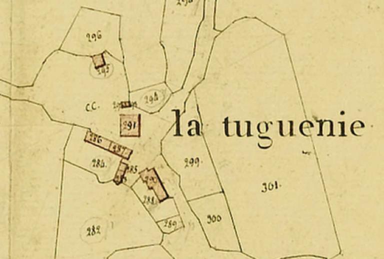 Extrait du plan cadastral de 1811, section G. (Archives départementales d'Eure-et-Loir, 3 P 3565).