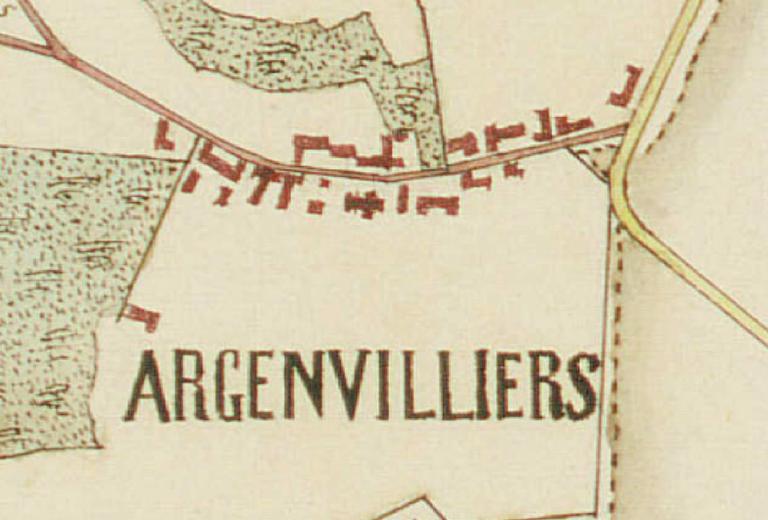 Extrait du plan de la commune dressé par l'instituteur Pichot en 1868. (Archives départementales d'Eure-et-Loir, 4 Fi 5).