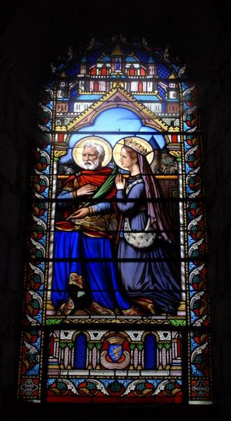 baie 2 : Achille et Adélaïde Masson de Montalivet en prière.