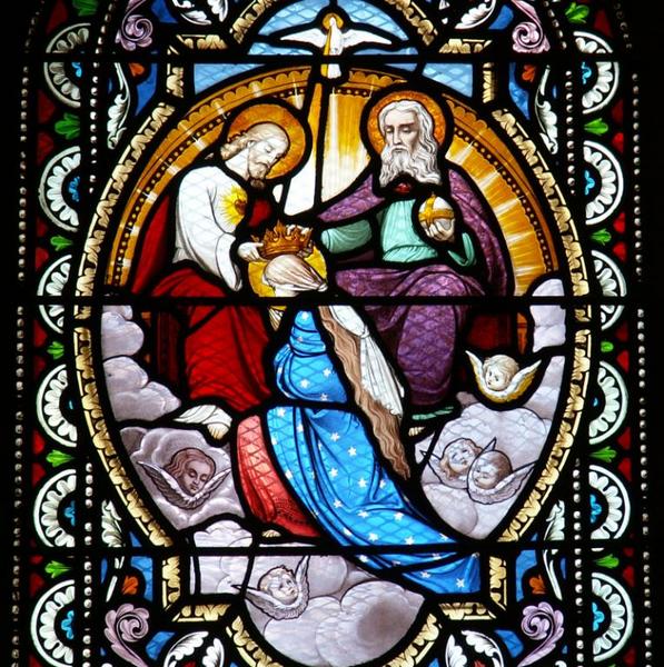 baie 1 (détail) : le Couronnement de la Vierge.