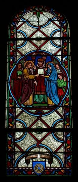 Verrière représentant le mariage de la Vierge