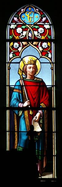 2 verrières figurant sainte Elisabeth et saint Edmond