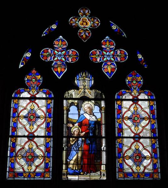 Verrière représentant sainte Anne éduquant la Vierge