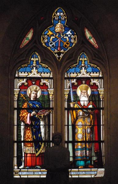 Verrière représentant saint Louis et saint Charlemagne