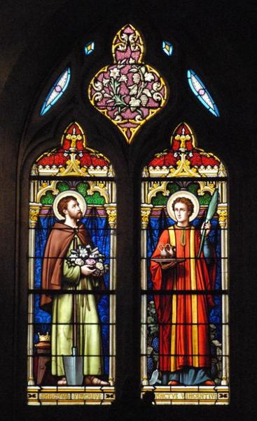 Verrière représentant saint Fiacre et saint Vincent